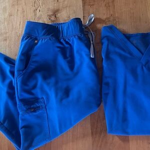 Women’s Royal Blue Catarina set high waisted jogger pants- light wear- NO stains